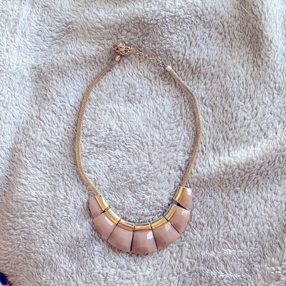 Pink and gold enamel necklace